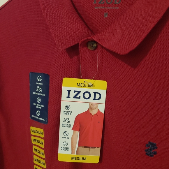 NWT Izod Men's Red Polo Shirt Size Medium - Picture 3 of 5